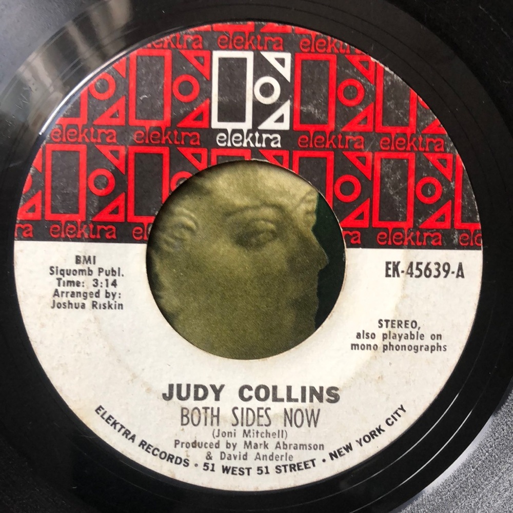 Judy Collins Both Sides Now/Who Knows Where The Time Goes Vinyl 45 Record '68